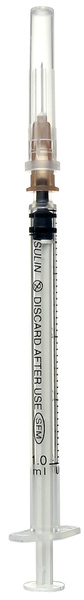 3-Part Insulin Syringe, U40, 0.45 x 12mm, 26G, 1ml