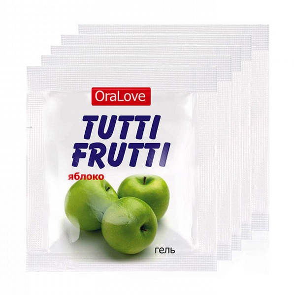 Tutti-Frutti Oral Lubricant Gel, Green Apple Flavor (5 x 4g Sachets)