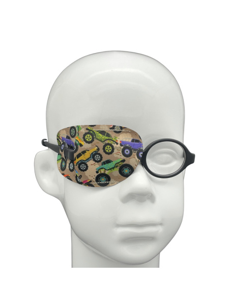 EyeOK Monster Trucks Brown Eye Patch (Right, Small)
