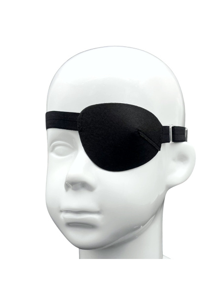Child's Black Eye Patch with Elastic Band - Anatomical Left Eye Cover
