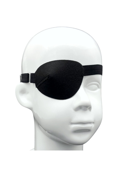 Kids' Black Eye Patch with Elastic Band - Anatomical Right Eye Cover
