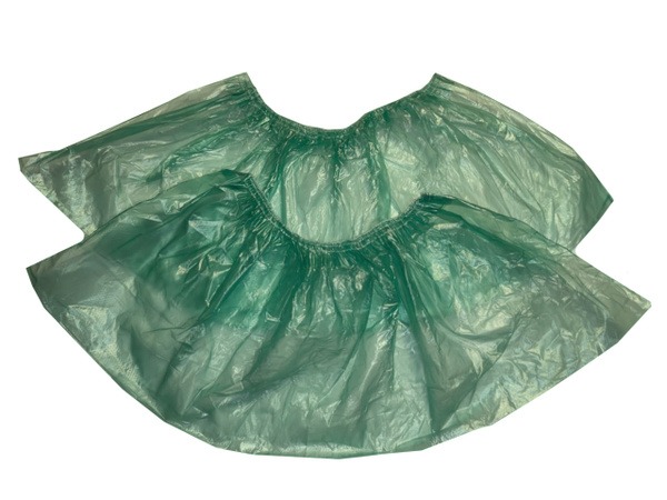 Novatex Disposable Shoe Covers: 32 Micron, Green, 100 Pack