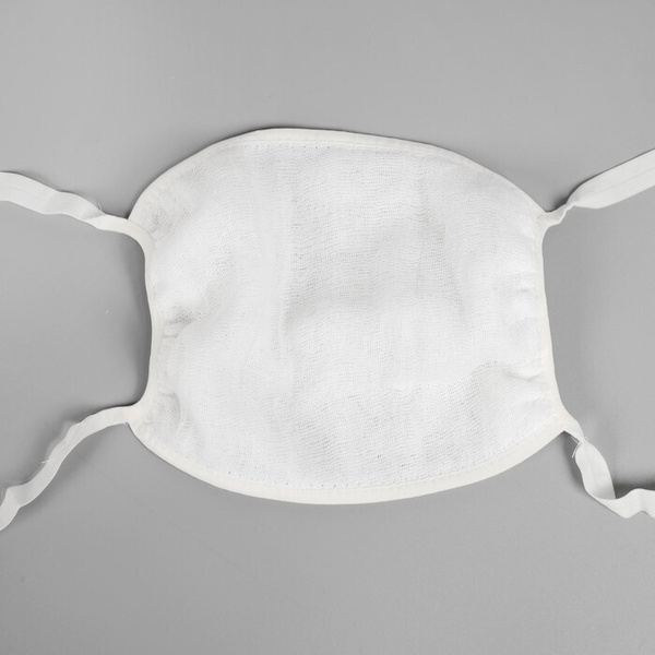 Reusable Cotton Gauze Face Mask (8-Layer, Elastic Ear Loops, 15x20cm)