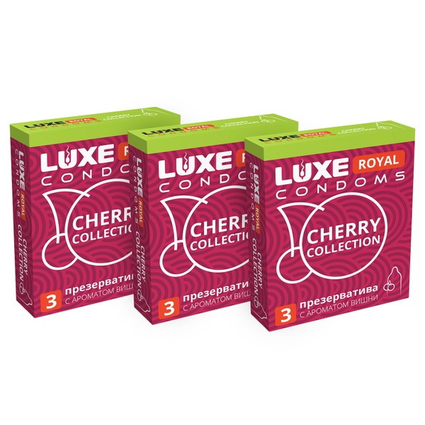 Luxe Royal Cherry Condoms (3-Pack)
