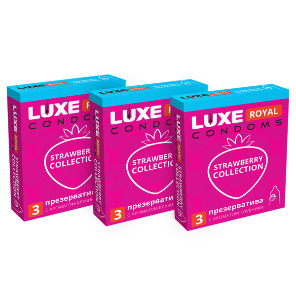 Luxe Royal Strawberry Condoms (3-Pack)