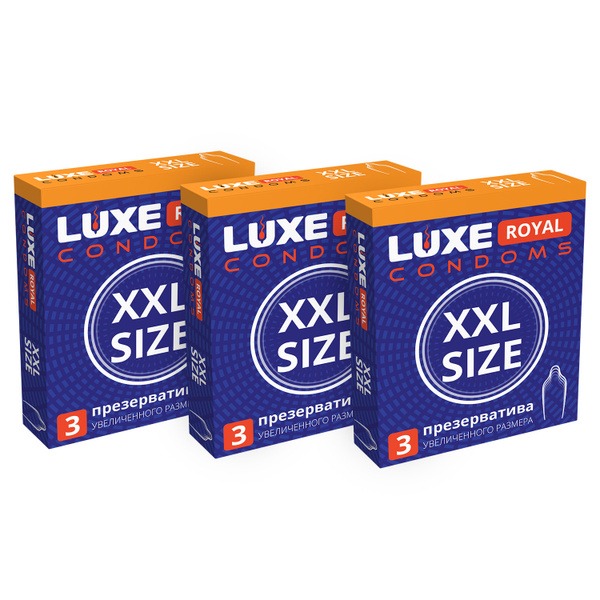 Luxe Royal XXL Condoms: 3-Pack