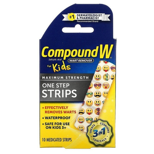 Compound W Wart Remover for Kids (Ages 3+): 10 Fast-Acting Patches