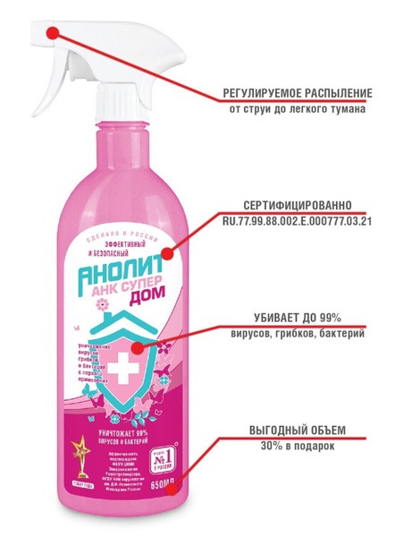 Anolit Ank Super Dom Disinfectant Cleaner (650ml Trigger Spray)
