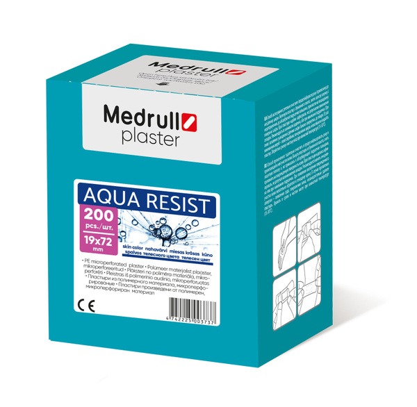 Medrull Aqua Resist Bandages - 200 Waterproof Adhesive Bandages (1.9x7.2cm)