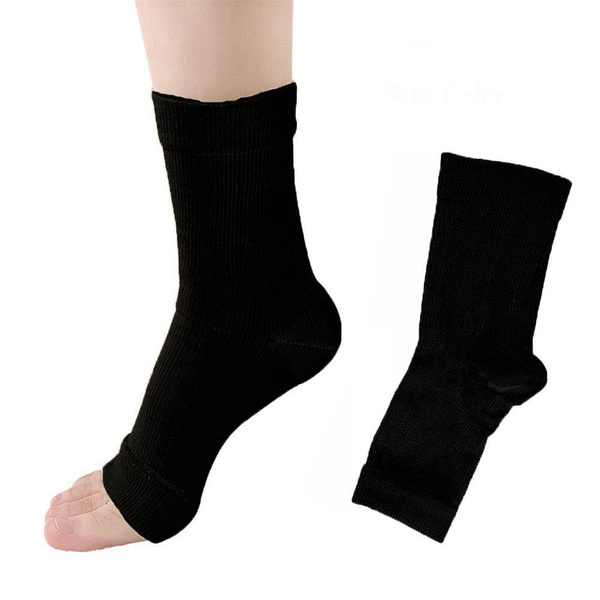 Open-Toe Compression Socks for Ankle Support (L/XL)