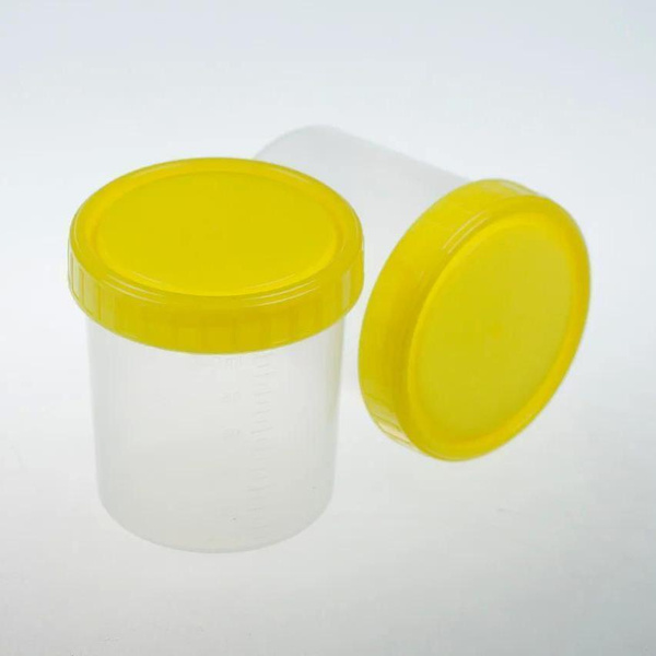 100ml Yellow Jars with Lids & Measurement Scale (30 Pack) - Bulk Standard Sample Containers
