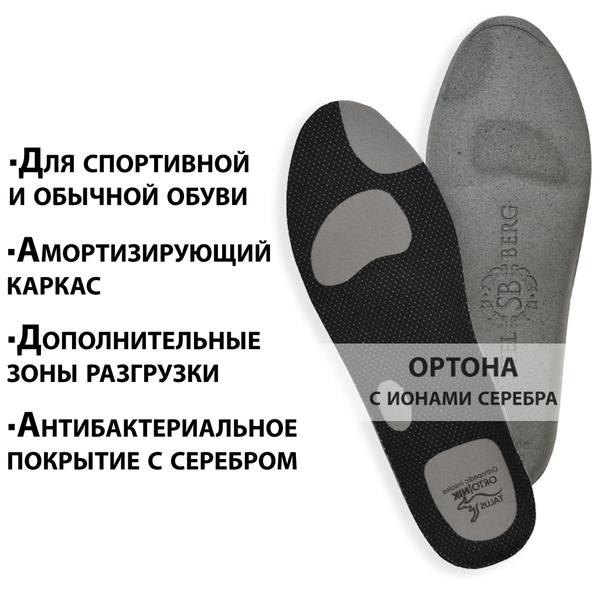 Silver-Infused Orthotic Insoles: Antibacterial Support for Flat Feet, Bunions, & Calluses (Sizes 43-44)