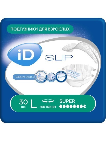 iD Adult Diapers, Large, 30 Count