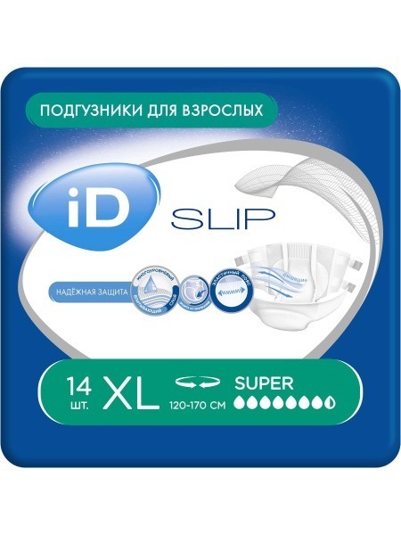 iD Adult Diapers Slip, XL, 14 Count