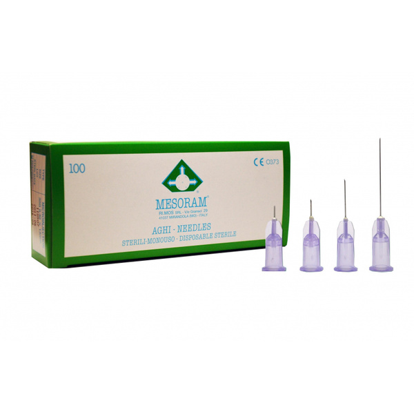 Mesoram 30G Mesotherapy Needles (0.30x25mm), 100 Pack