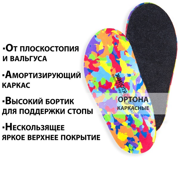Kids' Orthotic Insoles for Flat Feet & Valgus: Supportive, Cushioned, Moisture-Wicking (Sizes 36-37, 23cm)