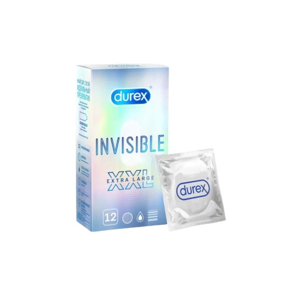 Durex Invisible XXL Condoms: Natural Latex, 12-Count