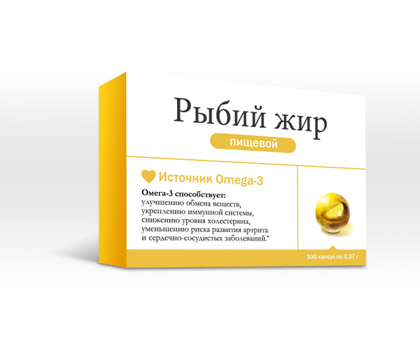 Omega-3 Fish Oil Capsules (100 Count, 0.37g/Capsule)