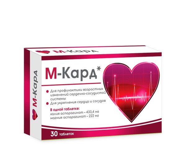 M-Card Potassium Magnesium Tablets 1140mg x30