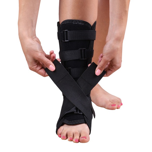 Ankle Brace F-217 #2 (22-23.5cm Calf Circumference, Black) – Rigid Support & Stabilization
