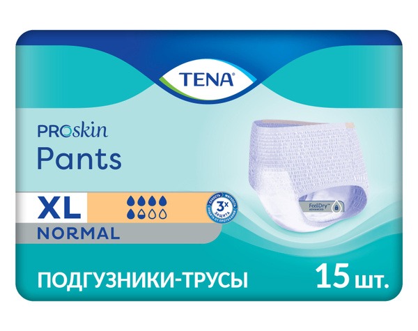 Tena Pants Adult Diapers, Normal XL (15 Count)