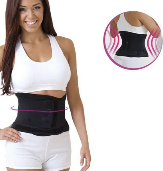 Neoprene Waist Trainer Corset for Body Shaping (118x25cm, Black)