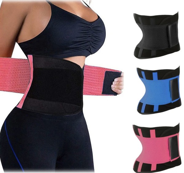 Slimming Waist Cincher Belt - Medium (Black/Pink)