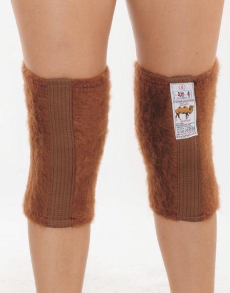 Camel Wool Knee Warmers, Size S (Orange) - Therapeutic Heat