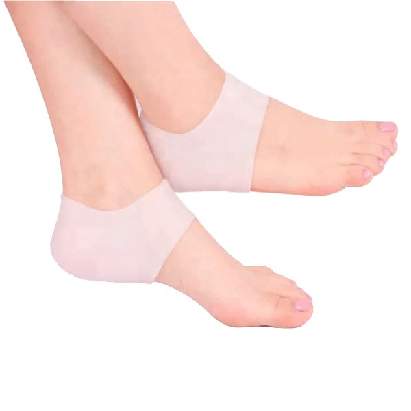 Heel Pain Relief: Silicone Gel Heel Cups & Moisturizing Socks