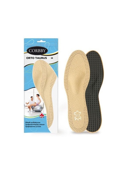 Leather Orthotic Insoles for Foot Support (Size 38)