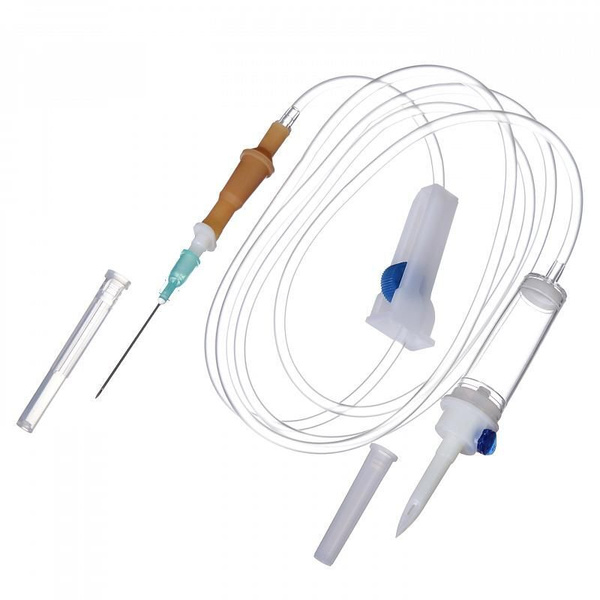 IV Infusion Set with Plastic Spike, 21G Needle (0.8mm x 40mm, 150cm Length), 10-Pack