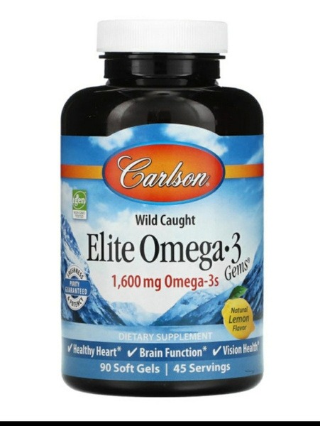 Carlson Labs Omega-3 Fish Oil 1600mg - 90 High-Potency Capsules