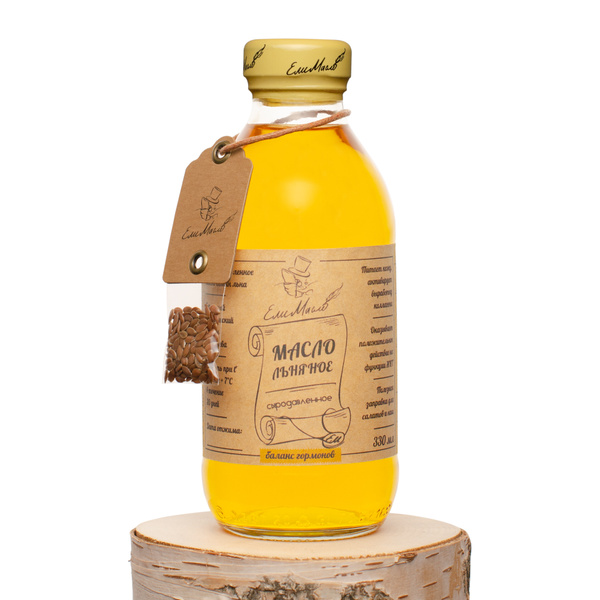 ELIMASLO Cold-Pressed Flaxseed Oil, 330ml, Omega-3 Rich