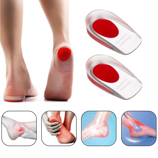 Red Silicone Heel Cups & Cushions (Sizes 35-39) - Plantar Fasciitis Relief