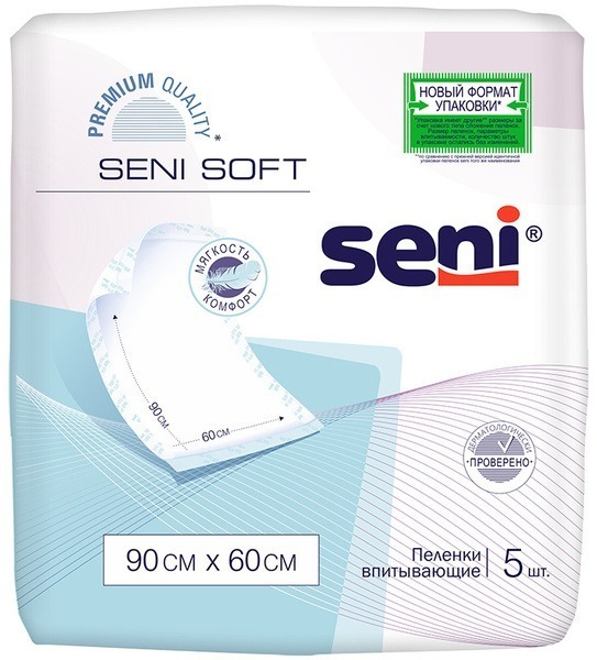 Seni Soft Adult Diapers: 90x60cm, 5 Count