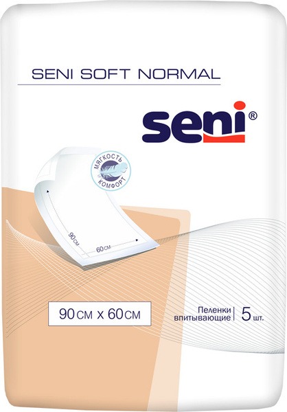 Seni Soft Normal Adult Diapers, 90x60cm (5 Pack)