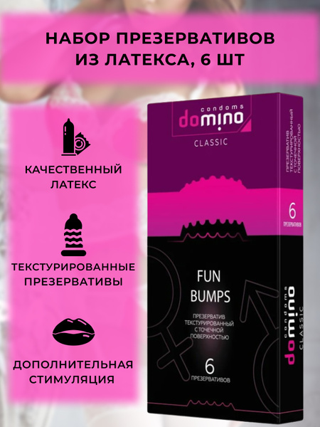 Domino Classic Fun Bumps Condoms (6 Pack)