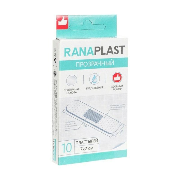 RANAPLAST Waterproof Transparent Wound Dressing (7x2cm, 10 Count)