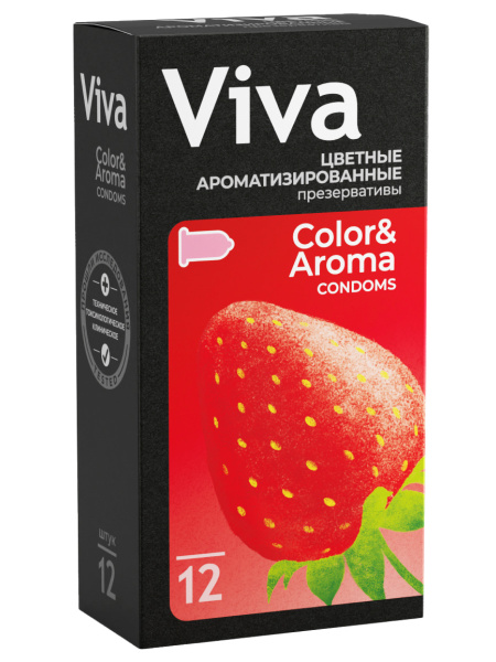 Viva Colorful Flavored Condoms (12 Pack)