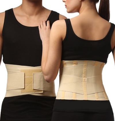 Lumbar Support Belt with Rigid Inserts - Beige 4XL