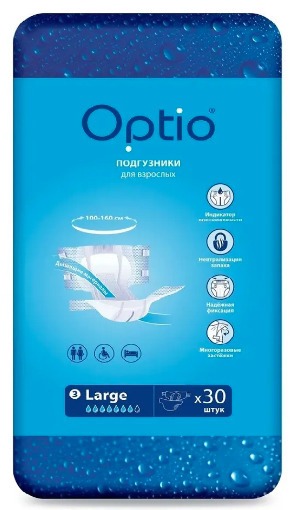 Optio Soft L Adult Diapers (30 Count) - Absorbent Underwear for Men & Women (Waist 100-145cm)