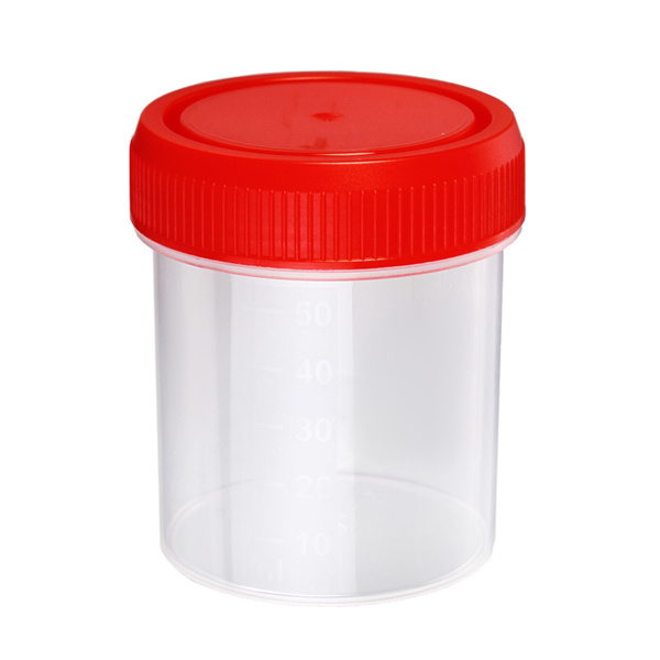 Sterile 60ml Specimen Container, Individually Packaged, No Spatula