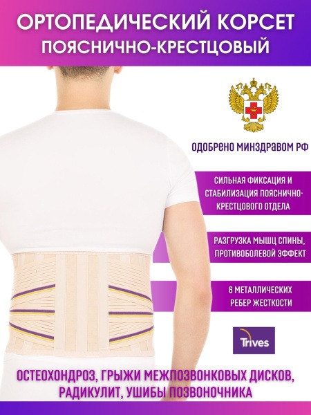 Back Support Brace with Strong Lumbar Sacral Support (24cm Height)