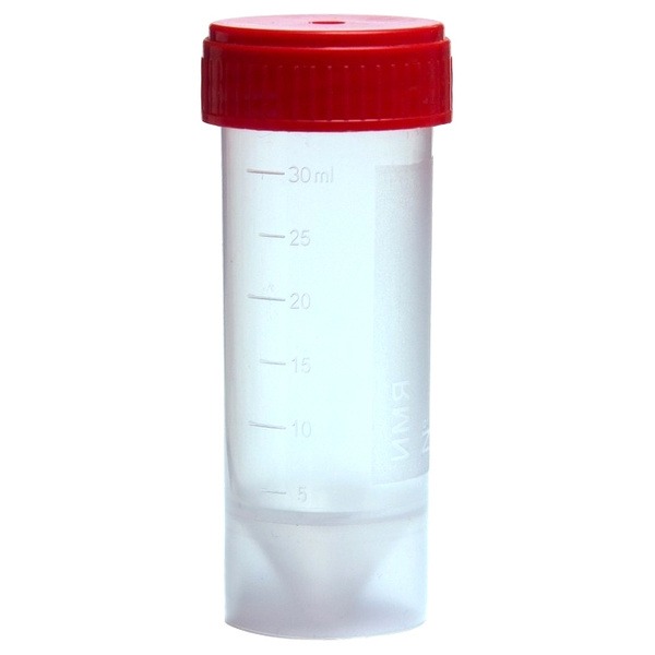 Sterile Plastic Screw Cap Container with Skirt, 30ml