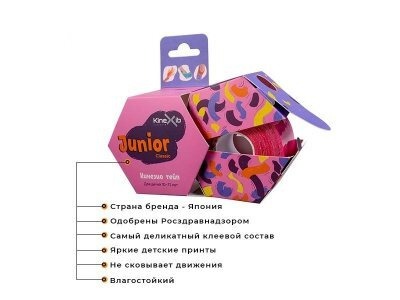 Kinexib CLASSIC Junior Kinesiology Tape - Pink (4cm x 4m)