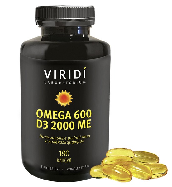 Omega-3 & Vitamin D3 2-in-1 (600mg Omega-3 + 2000 IU Vitamin D3) - 180 Capsules