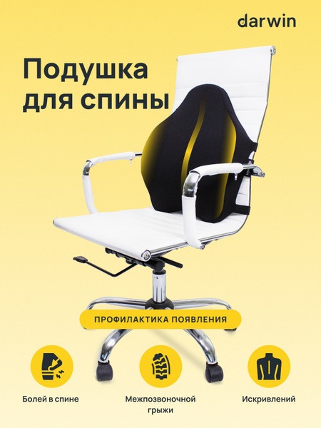 Darwin Memory Foam Seat Cushion: Orthopedic & Back Support (45x55x6cm)