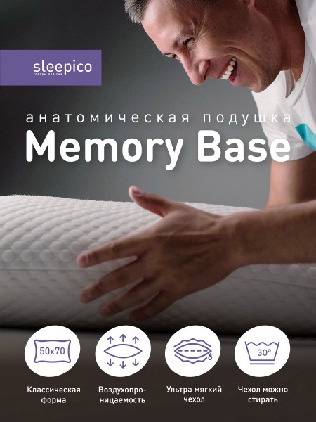 Sleepico Memory Foam Pillow: Adjustable Height & Firmness (50x70cm)