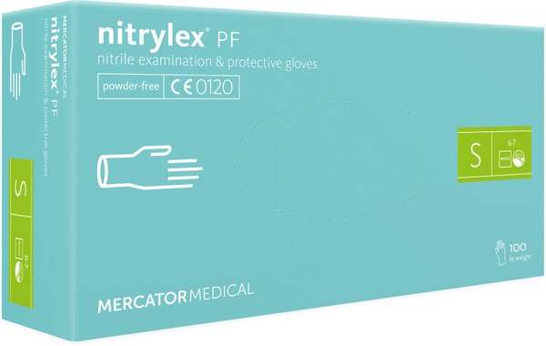 Mint Green Nitrile Gloves - Size Small (100 Count) - Mercator Nitrylex