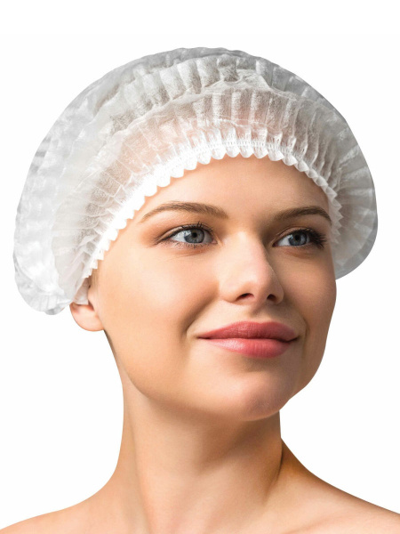 Disposable White Bouffant Caps (100 Pack)